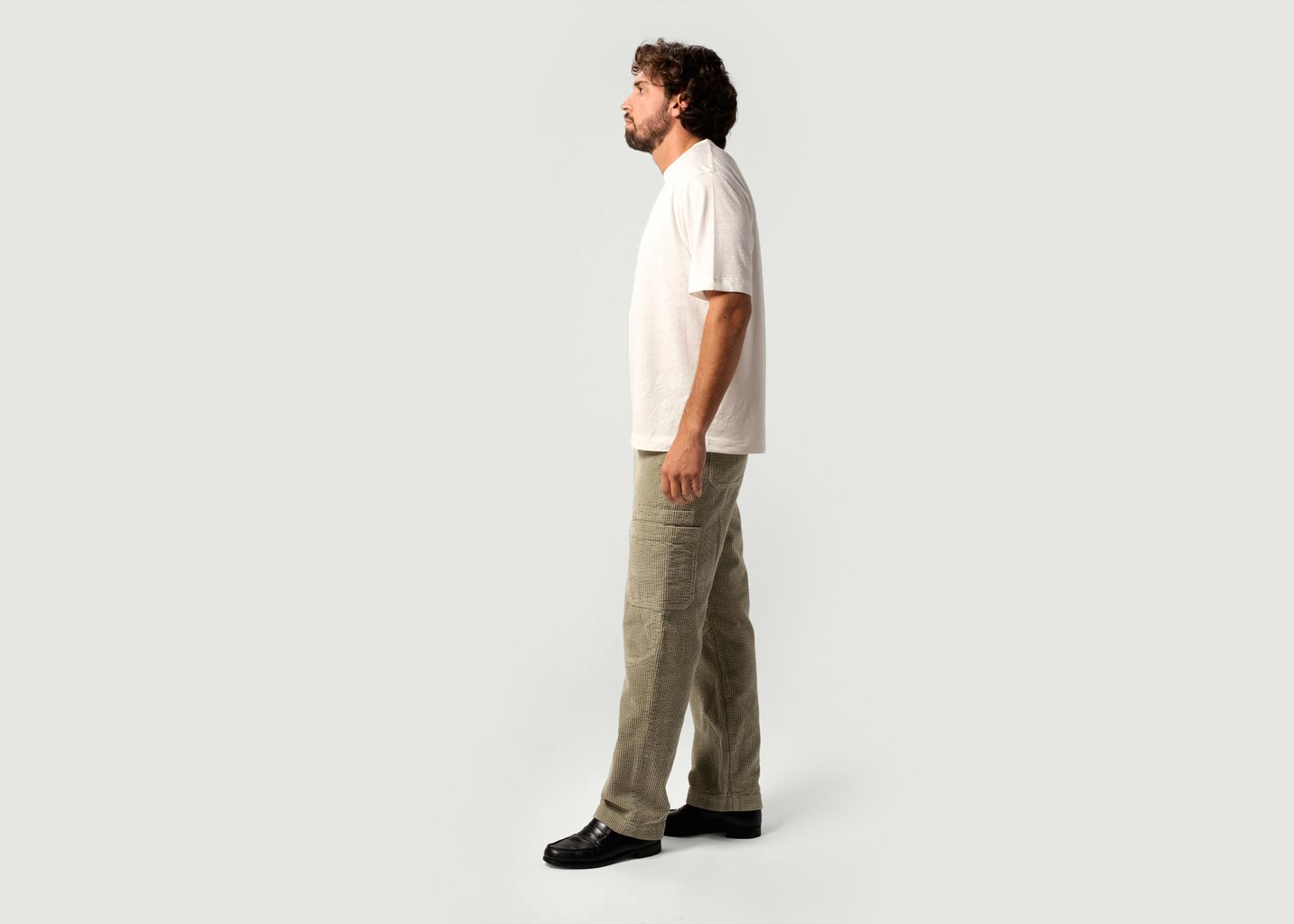 L'exception Pantalon Cargo Khaki Côtelé Paris