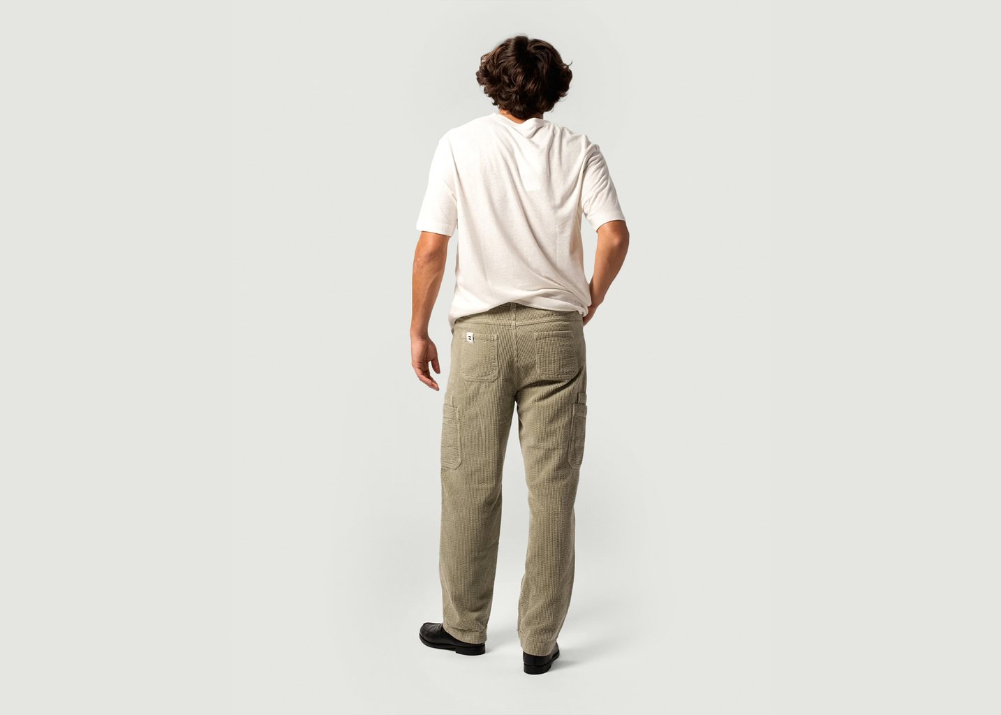 L'exception Pantalon Cargo Khaki Côtelé Paris
