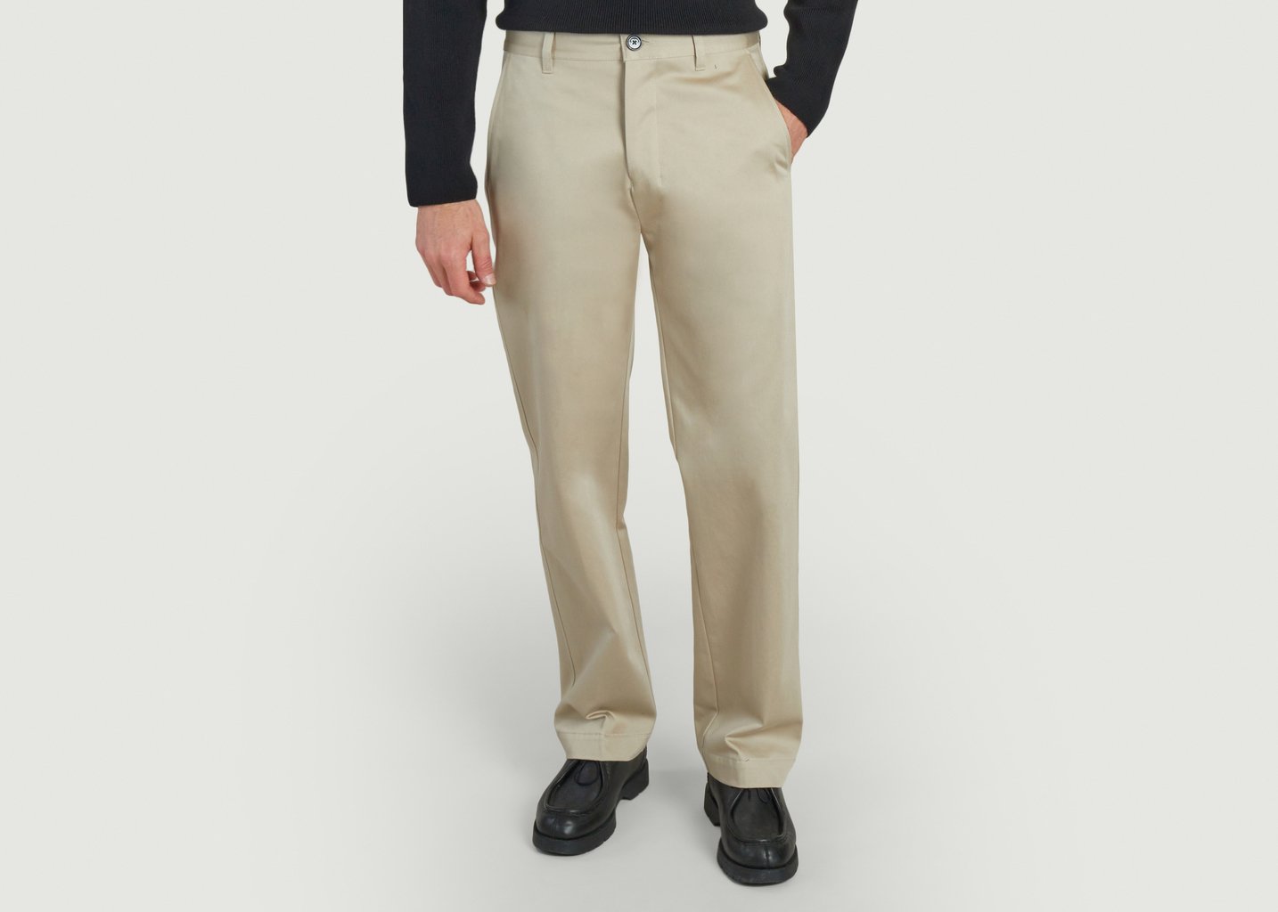 L'exception Pantalon Chino Droit Beige AMI Paris