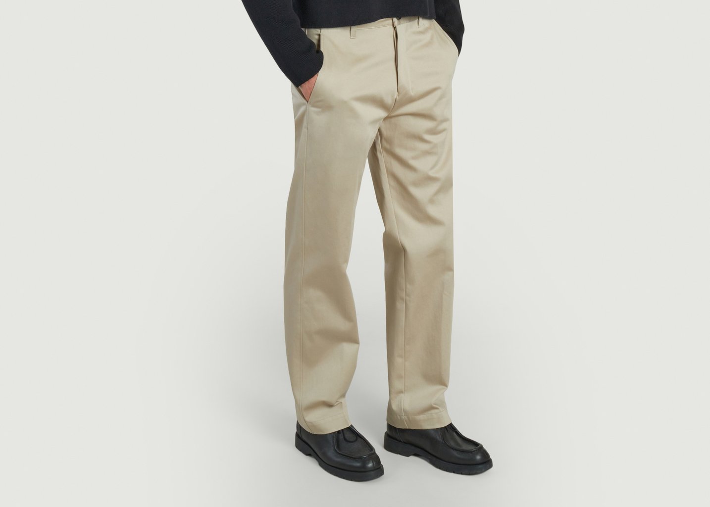 L'exception Pantalon Chino Droit Beige AMI Paris