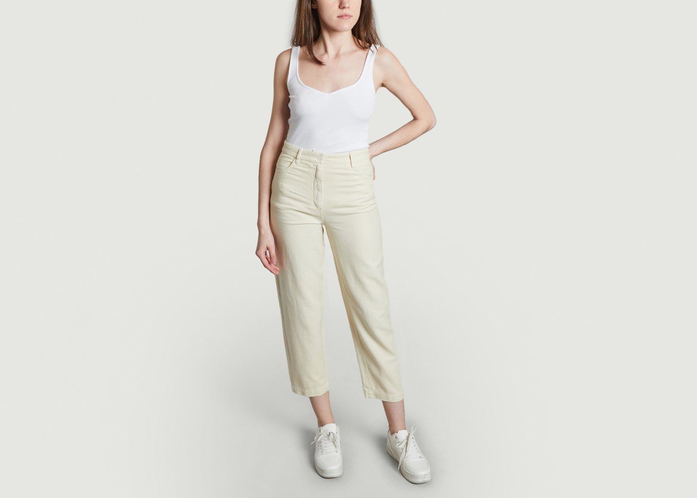 L'exception Pantalon En Denim Nica Ecru Sessùn
