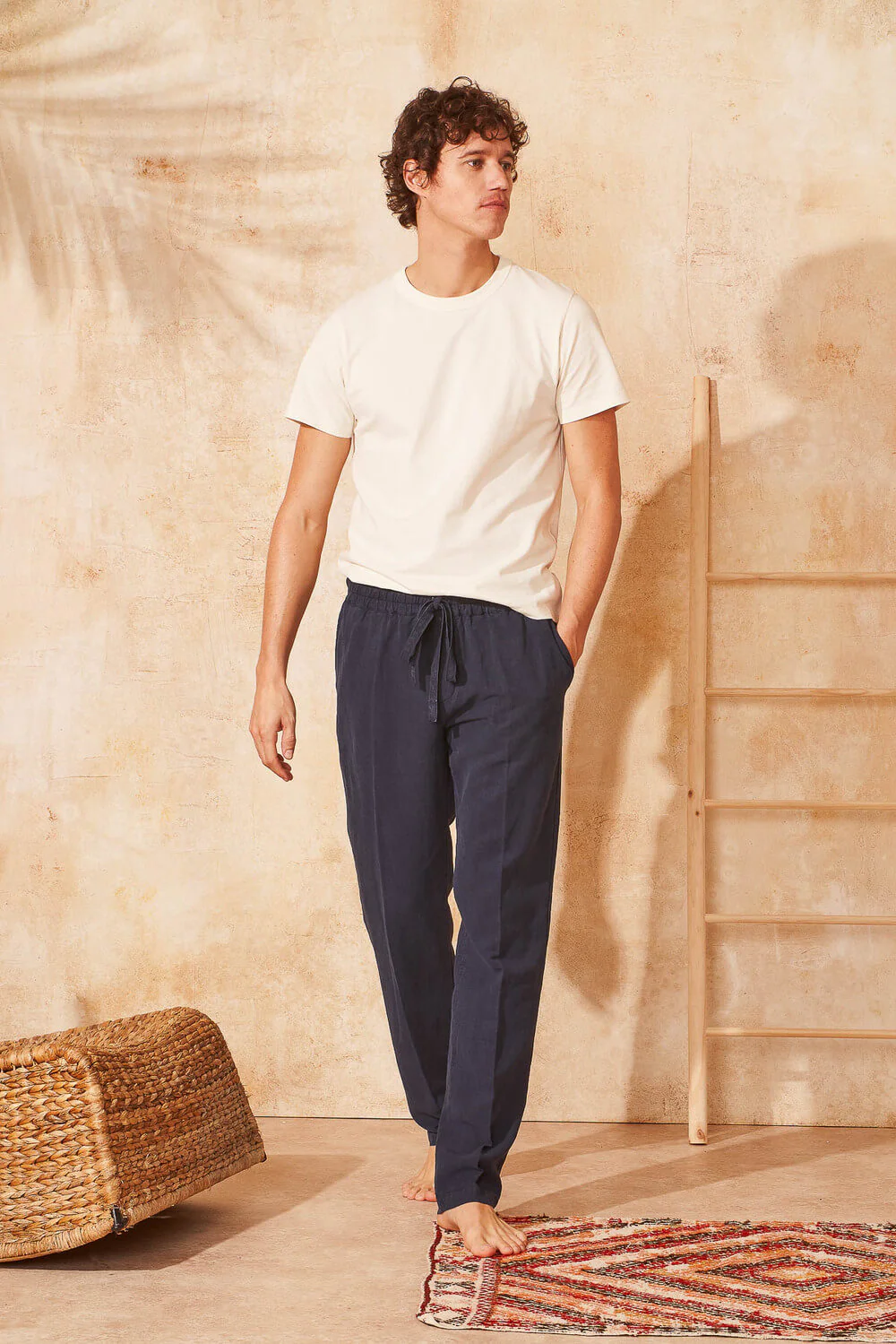 L'exception Pantalon En Lin Bleu Apnee