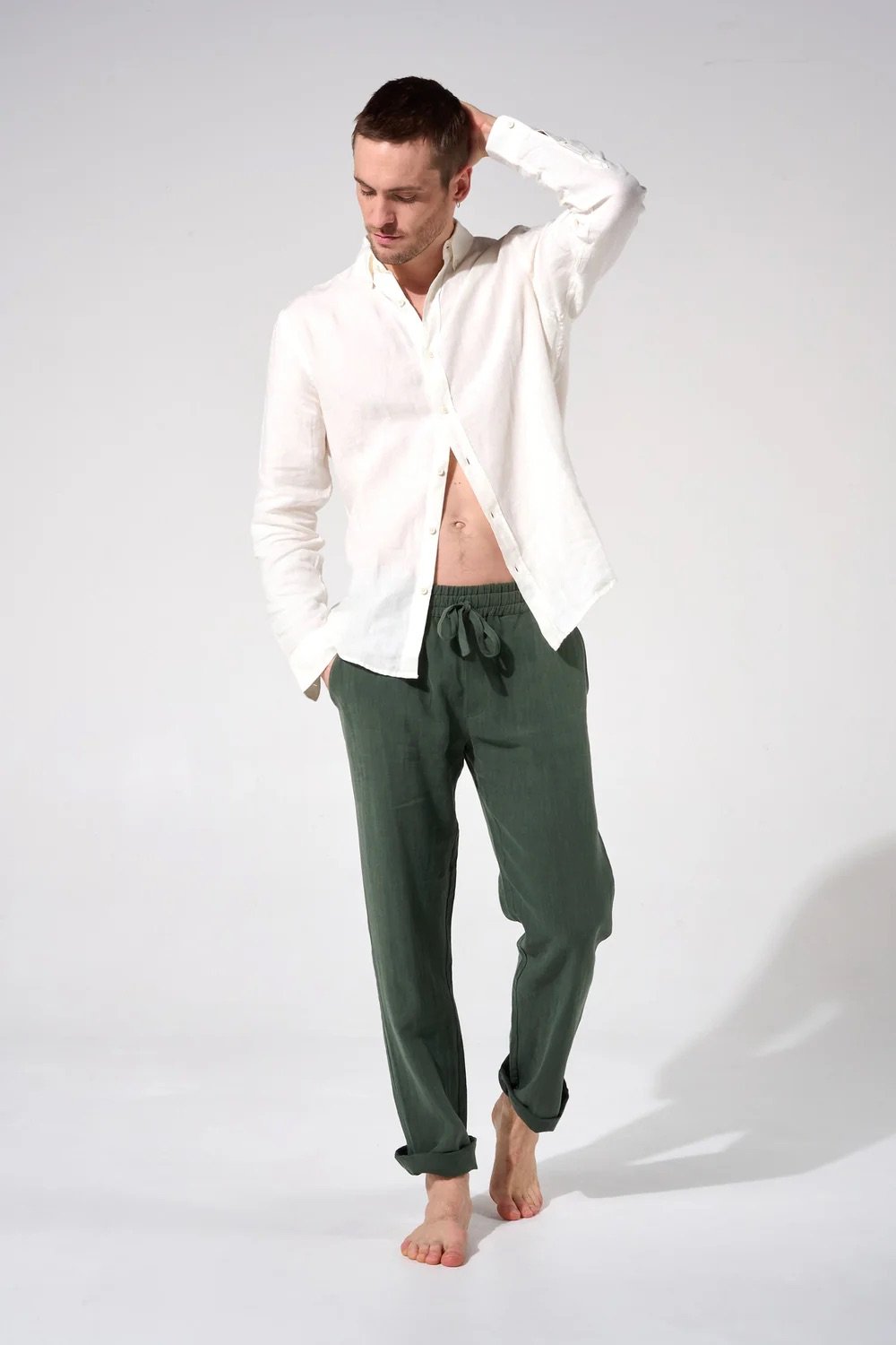 L'exception Pantalon En Lin Khaki Apnee