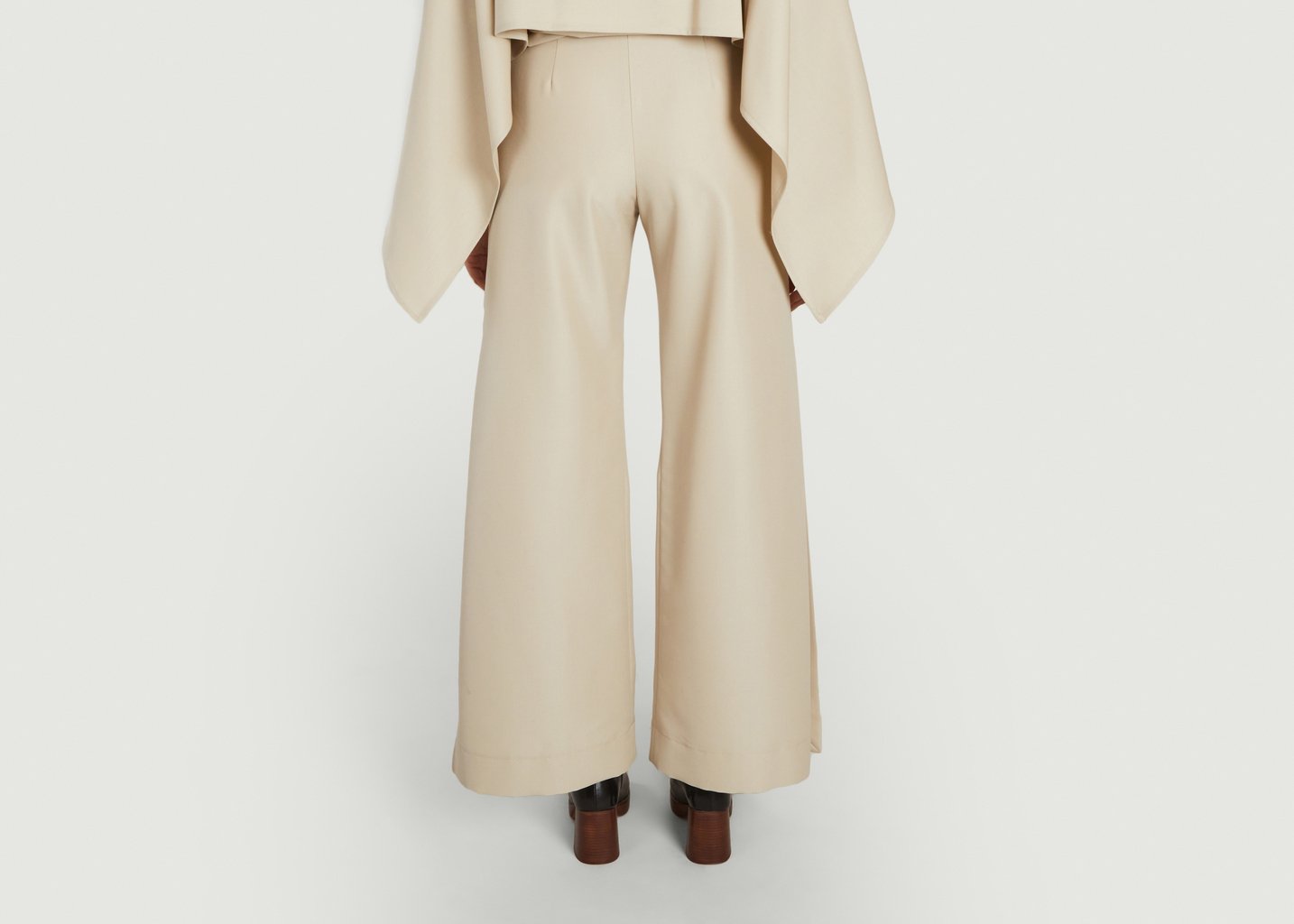 L'exception Pantalon Evasé Beige Benjamin Benmoyal