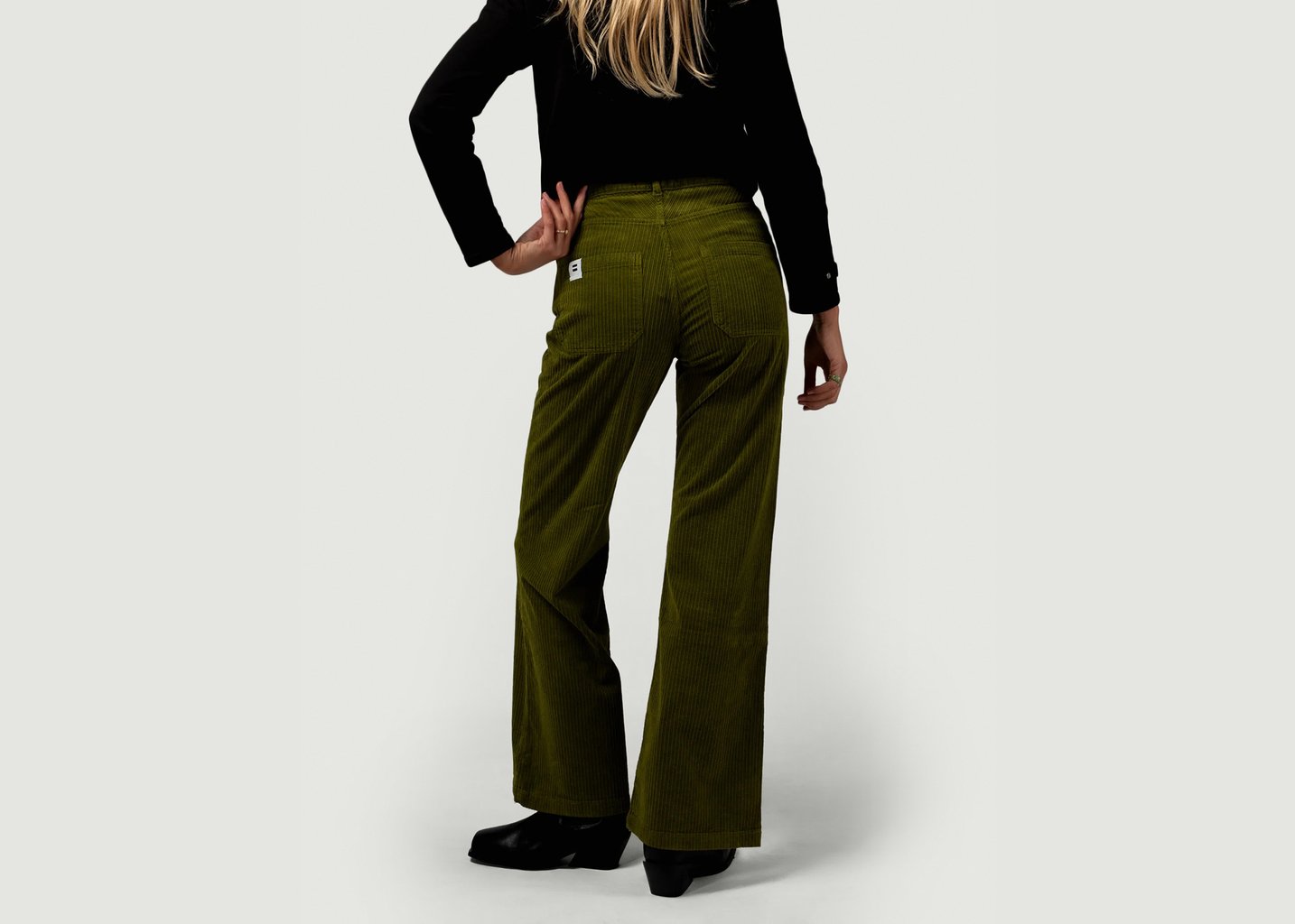 L'exception Pantalon Flare Khaki Côtelé Paris
