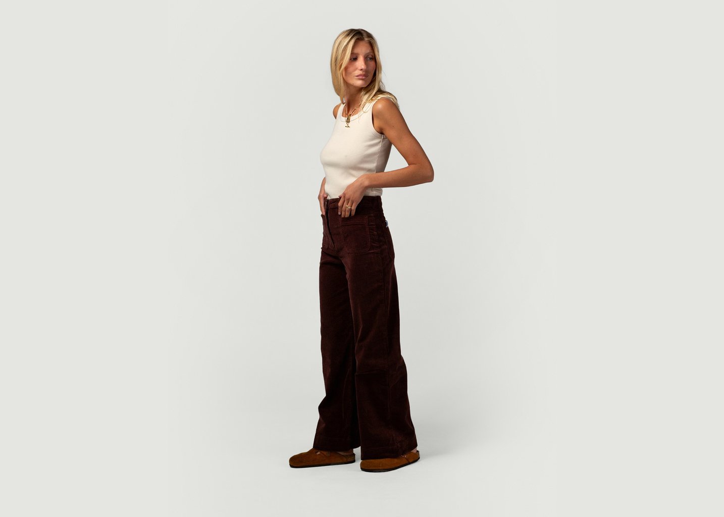 L'exception Pantalon Jane Chocolat Côtelé Paris
