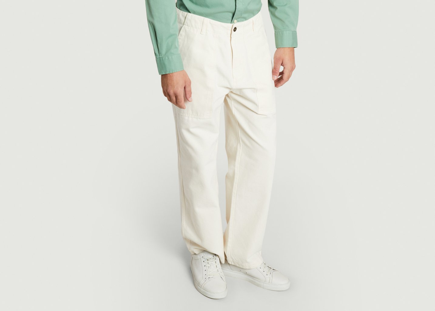 L'exception Pantalon Large Gamal Ecru Olow Paris