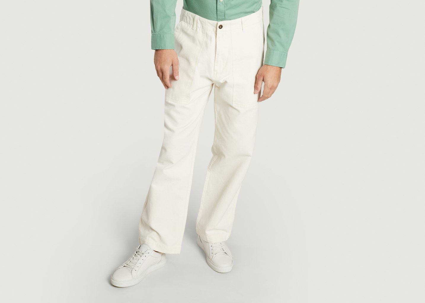 l'exception Pantalon large Gamal Ecru Olow Paris