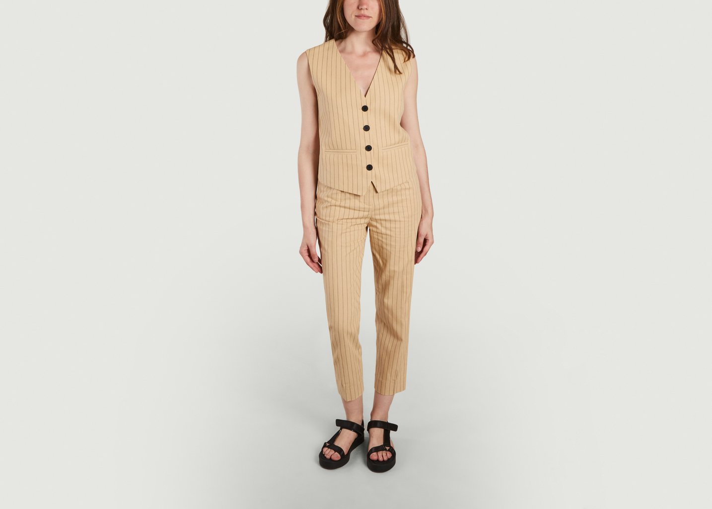 L'exception Pantalon Pilatex Beige Maje