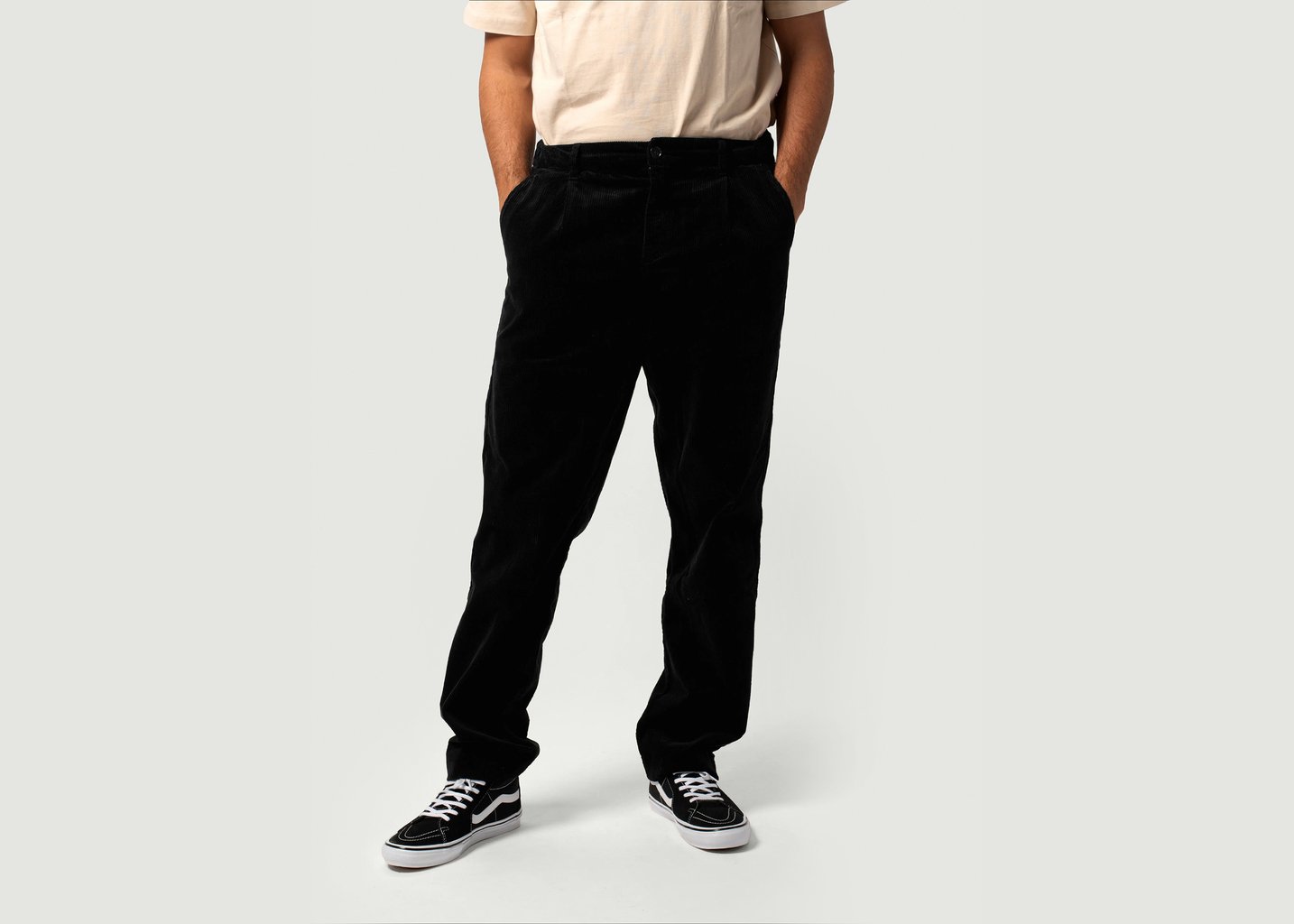 l'exception Pantalon Pince Homme Noir Côtelé Paris