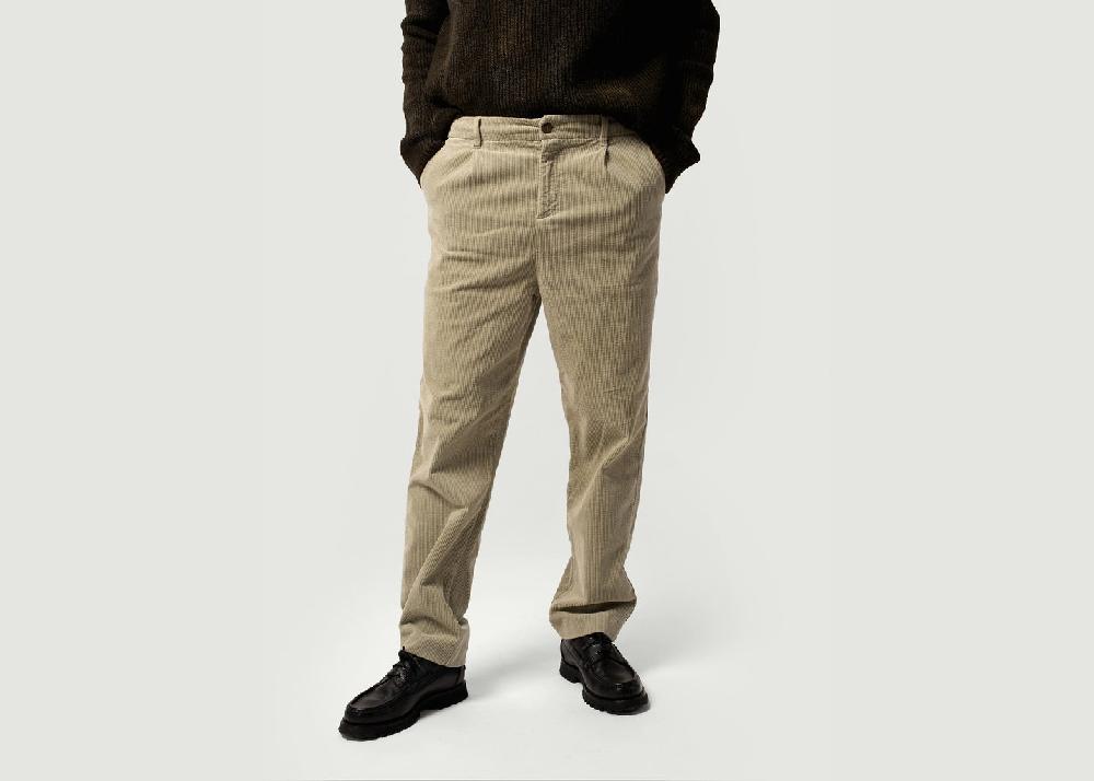 l'exception Pantalon Pince Homme Vert Côtelé Paris