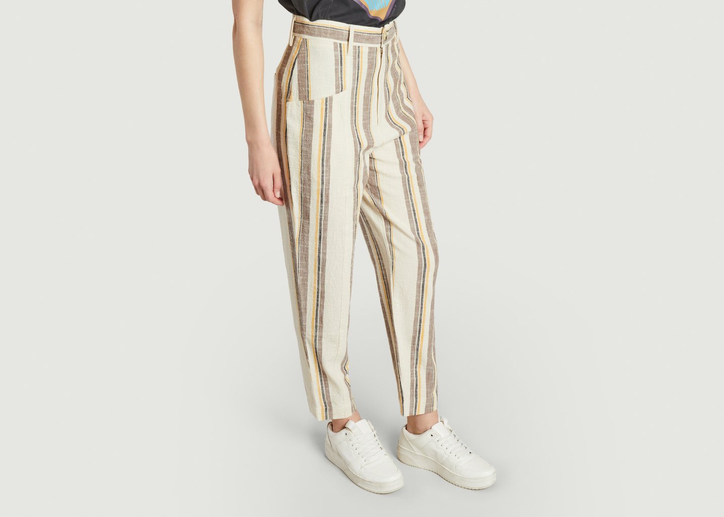 L'exception Pantalon Rayé Pigna Beige Leon & Harper