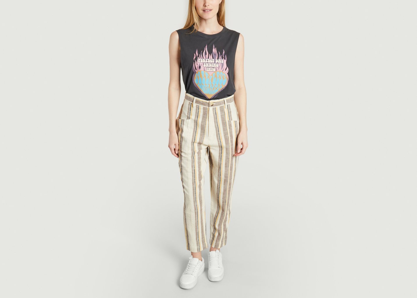 L'exception Pantalon Rayé Pigna Beige Leon & Harper