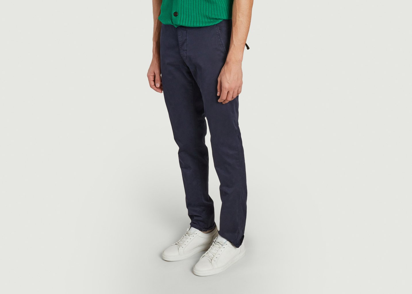 L'exception Pantalon Slim Bleu Marine Incotex
