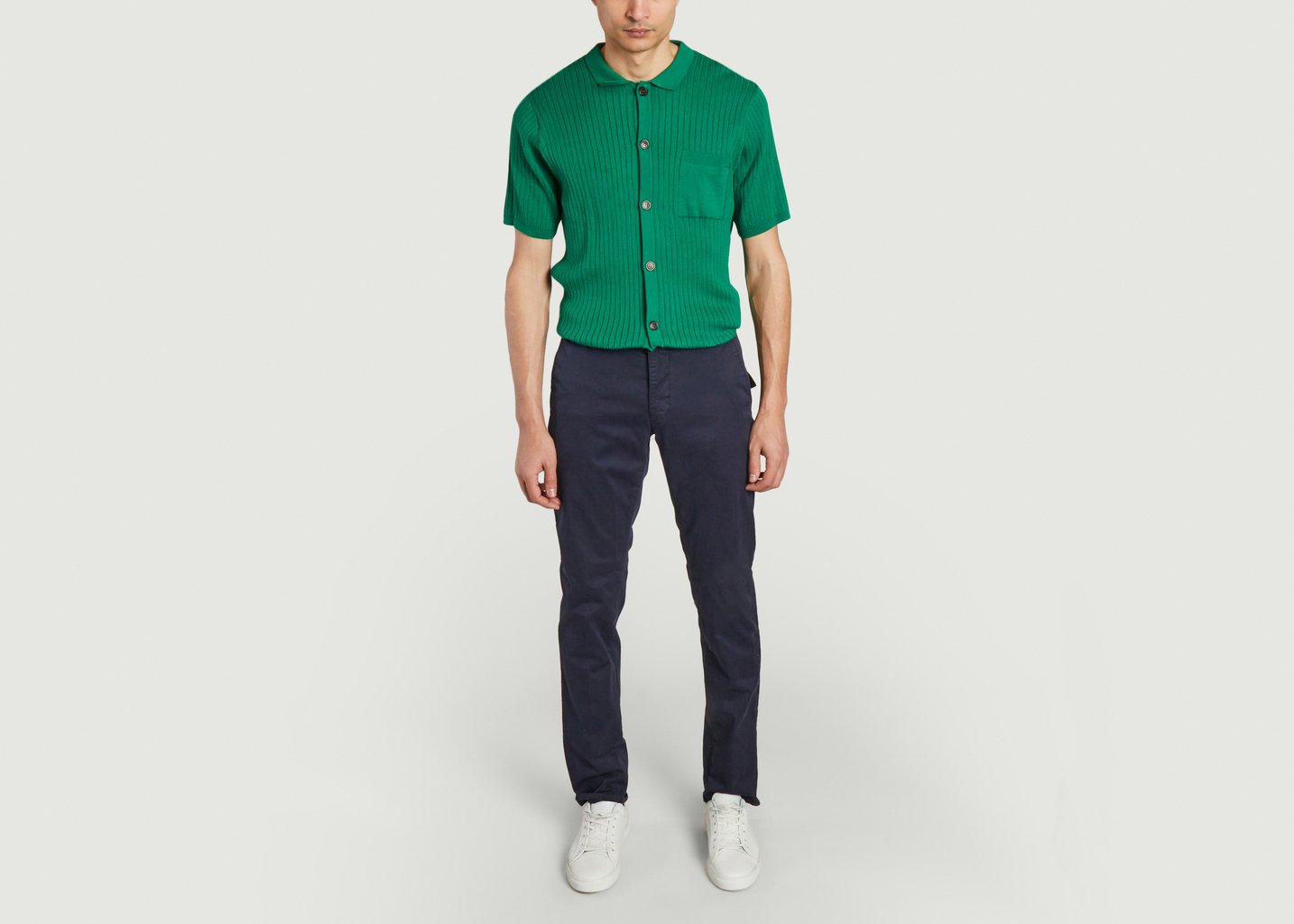 L'exception Pantalon Slim Bleu Marine Incotex