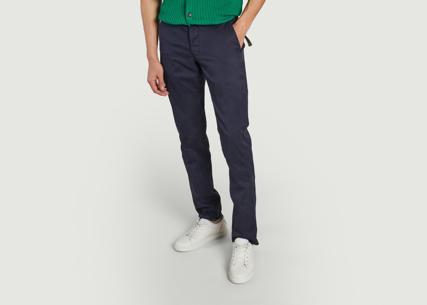 l'exception pantalon slim Bleu Marine Incotex