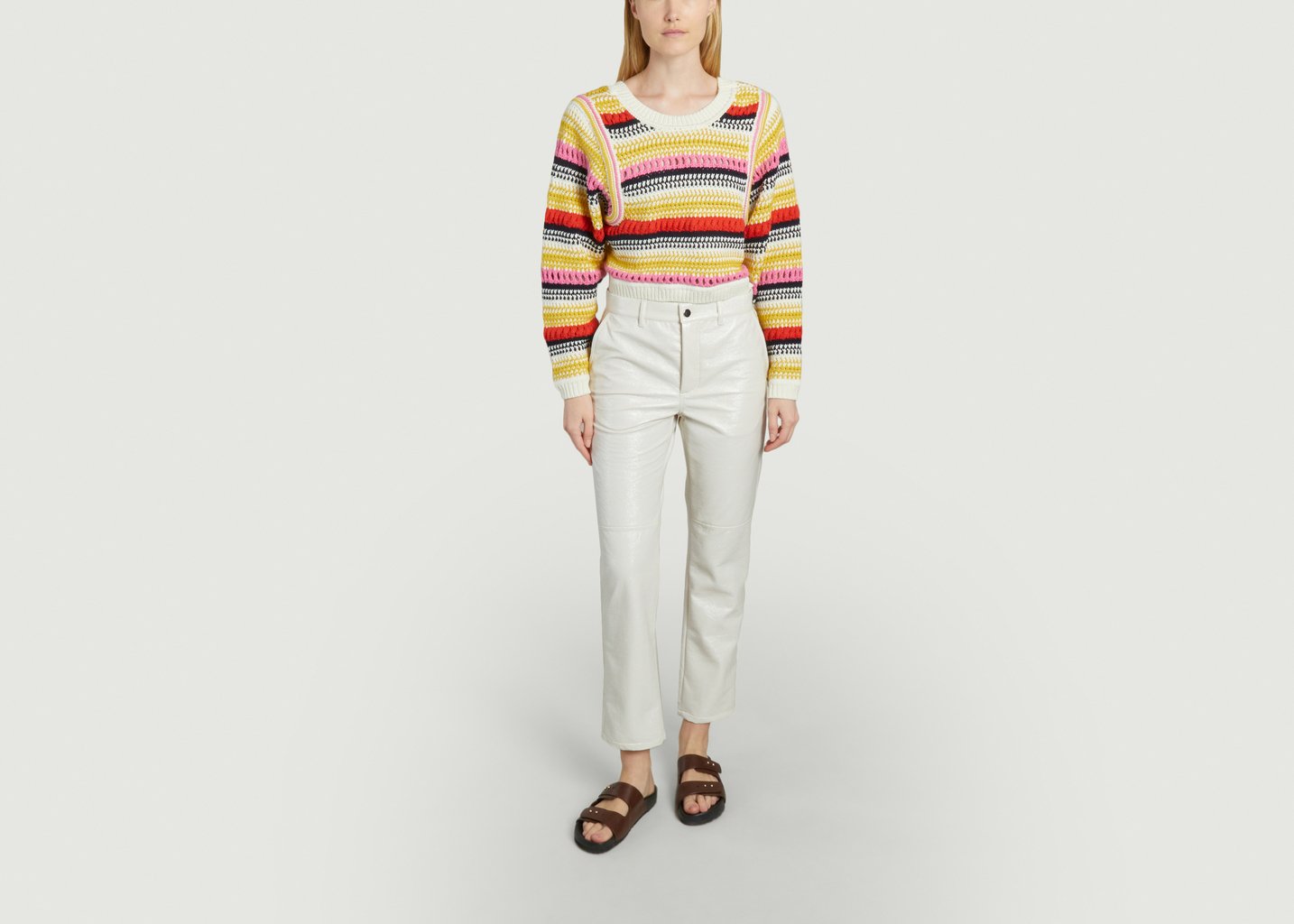 L'exception Pantalon Vinyl Crème Roseanna