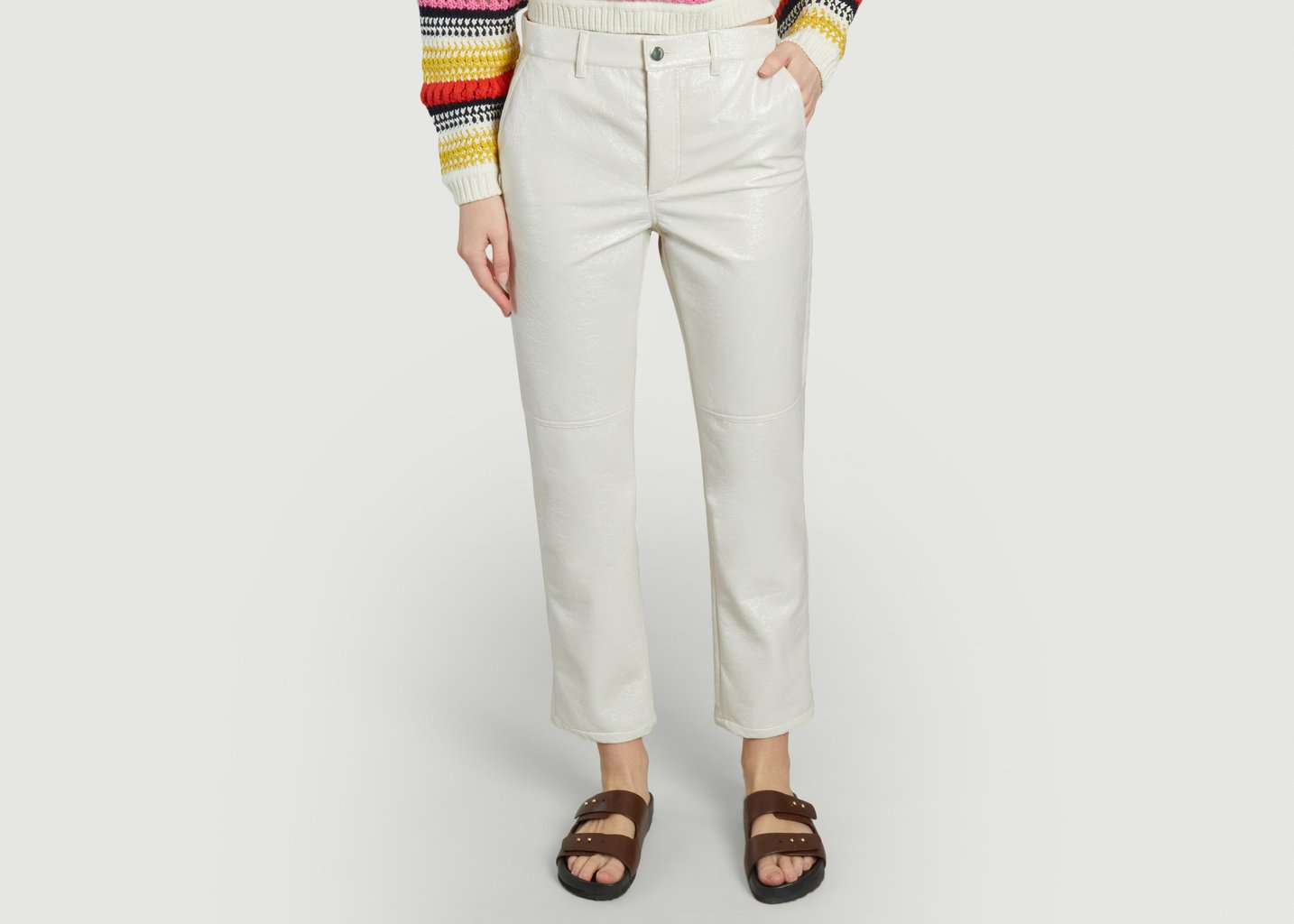 l'exception Pantalon Vinyl Crème Roseanna