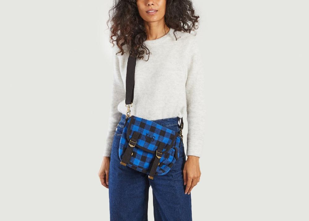 L'exception Petit Sac Toile écossaise Bleu SAC US