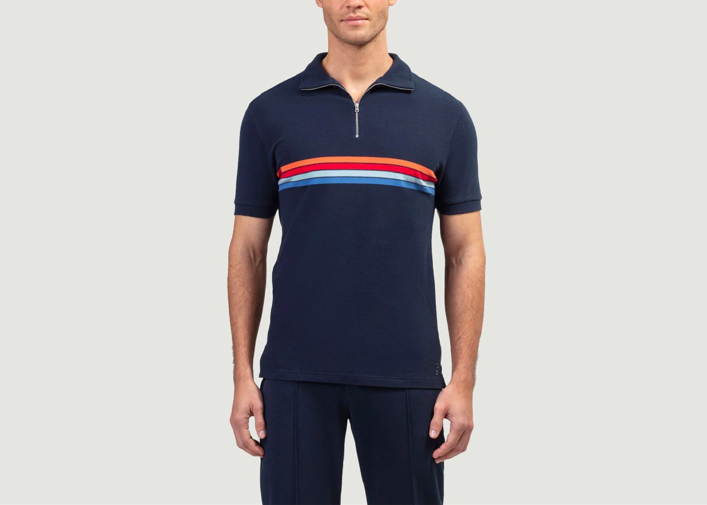 L'exception Polo à Rayures Bleu Marine Ron Dorff
