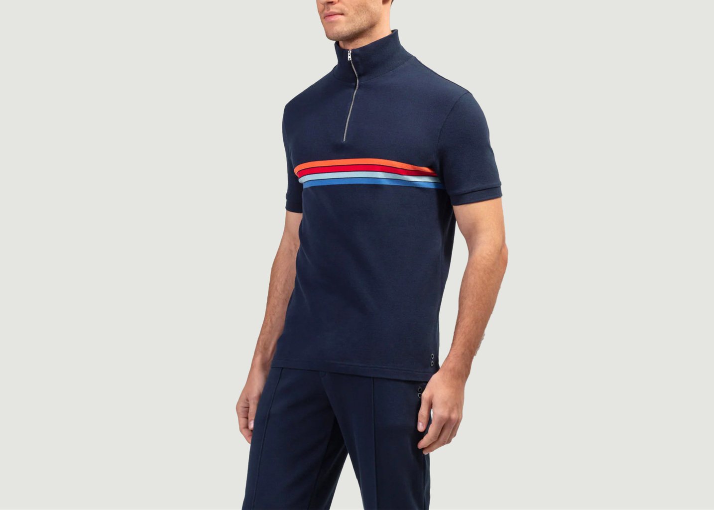 L'exception Polo à Rayures Bleu Marine Ron Dorff