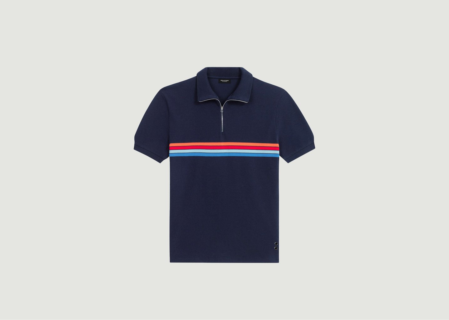 l'exception Polo à rayures Bleu Marine Ron Dorff