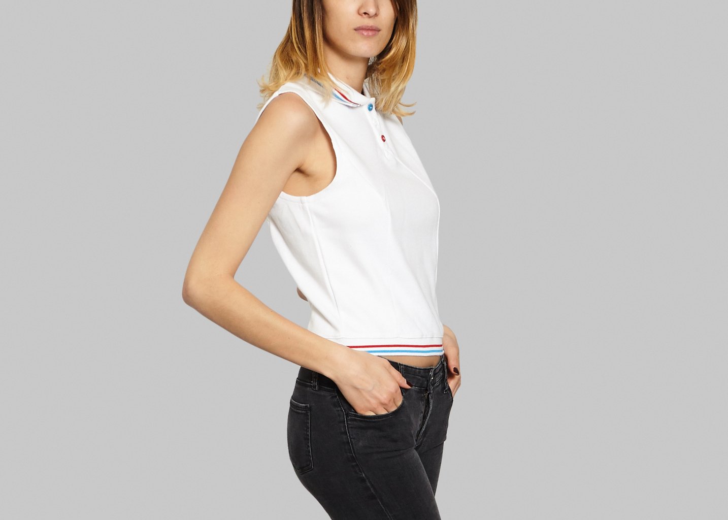L'exception Polo Crop Anne Blanc Pantheone