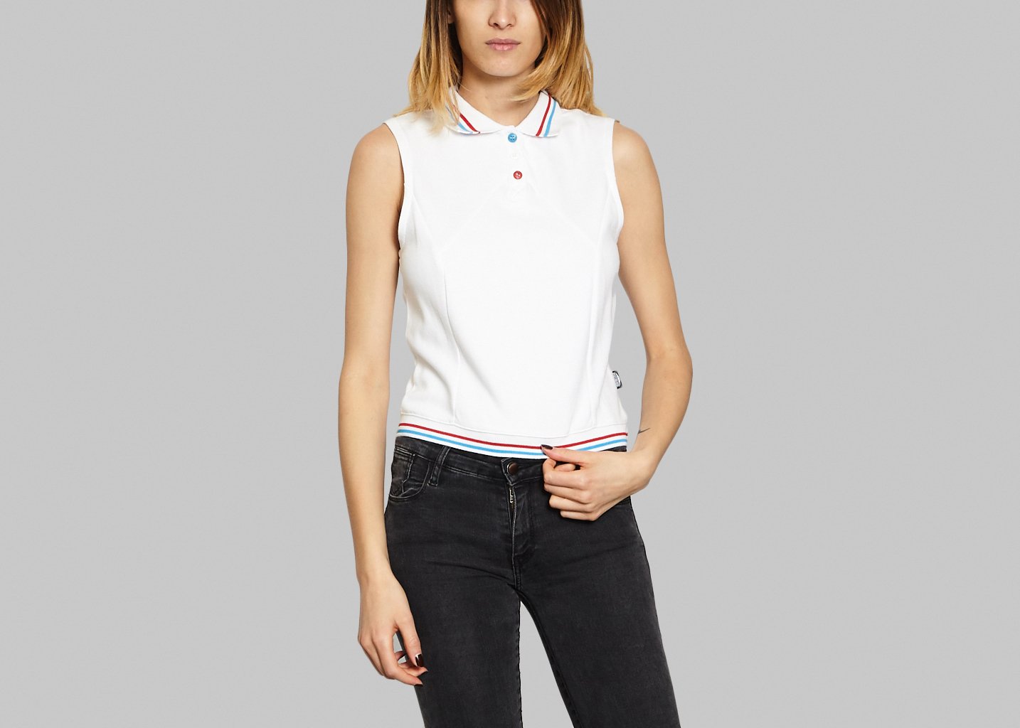 l'exception Polo Crop Anne Blanc Pantheone