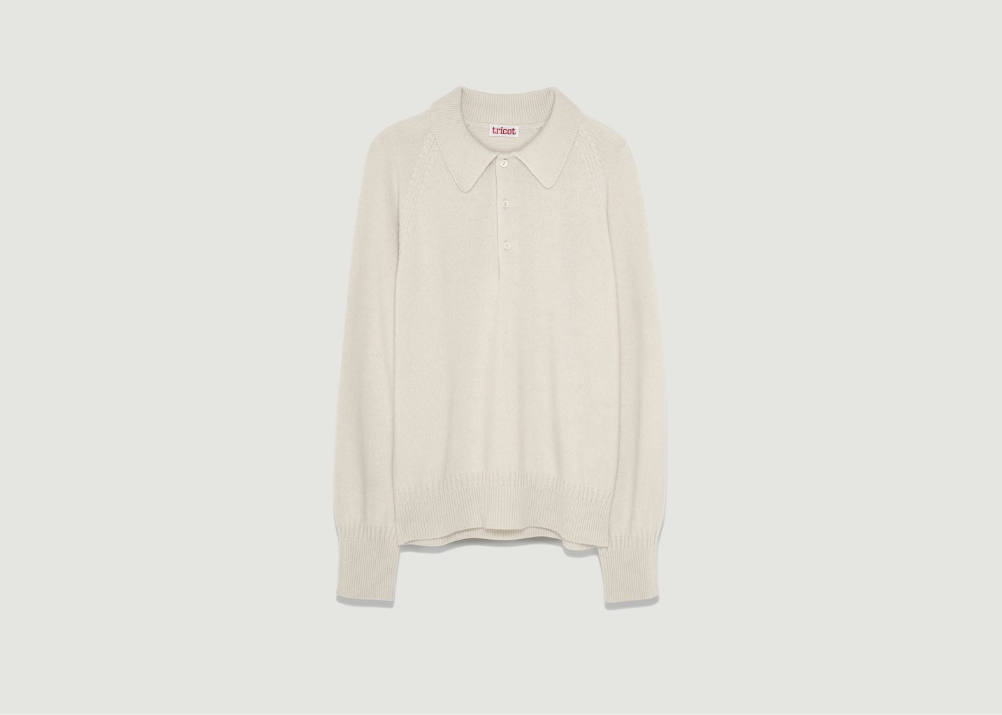 L'exception Polo En Cachemire Blanc Tricot