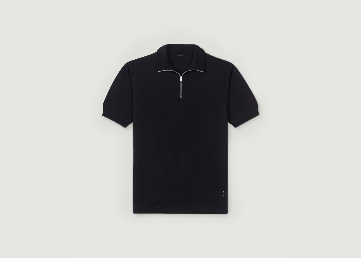 L'exception Polo En Coton Et Soie Noir Ron Dorff