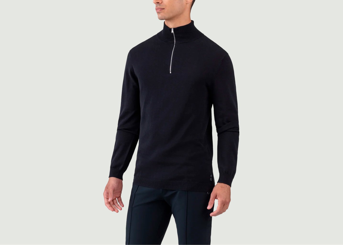 L'exception Polo En Coton Et Soie Noir Ron Dorff