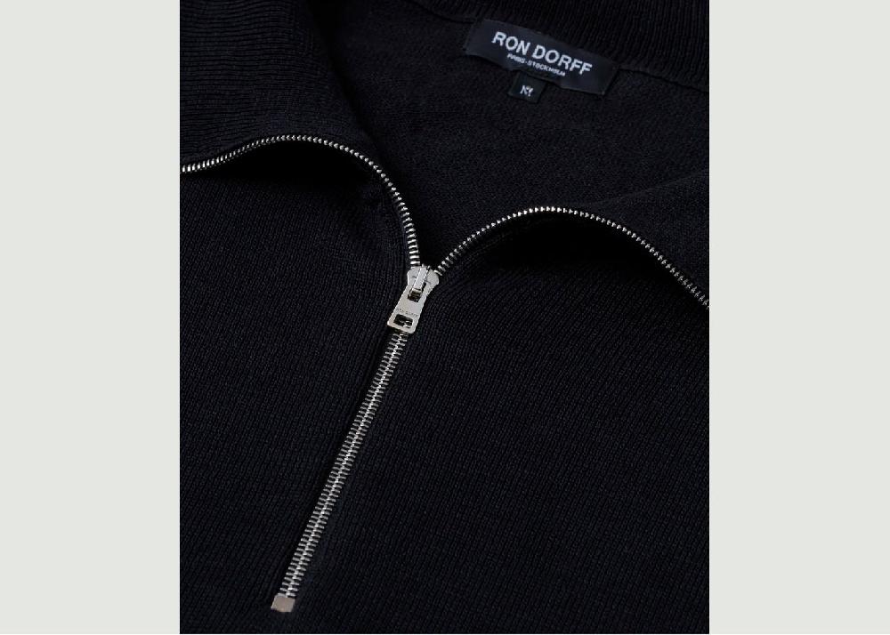 L'exception Polo En Coton Et Soie Noir Ron Dorff