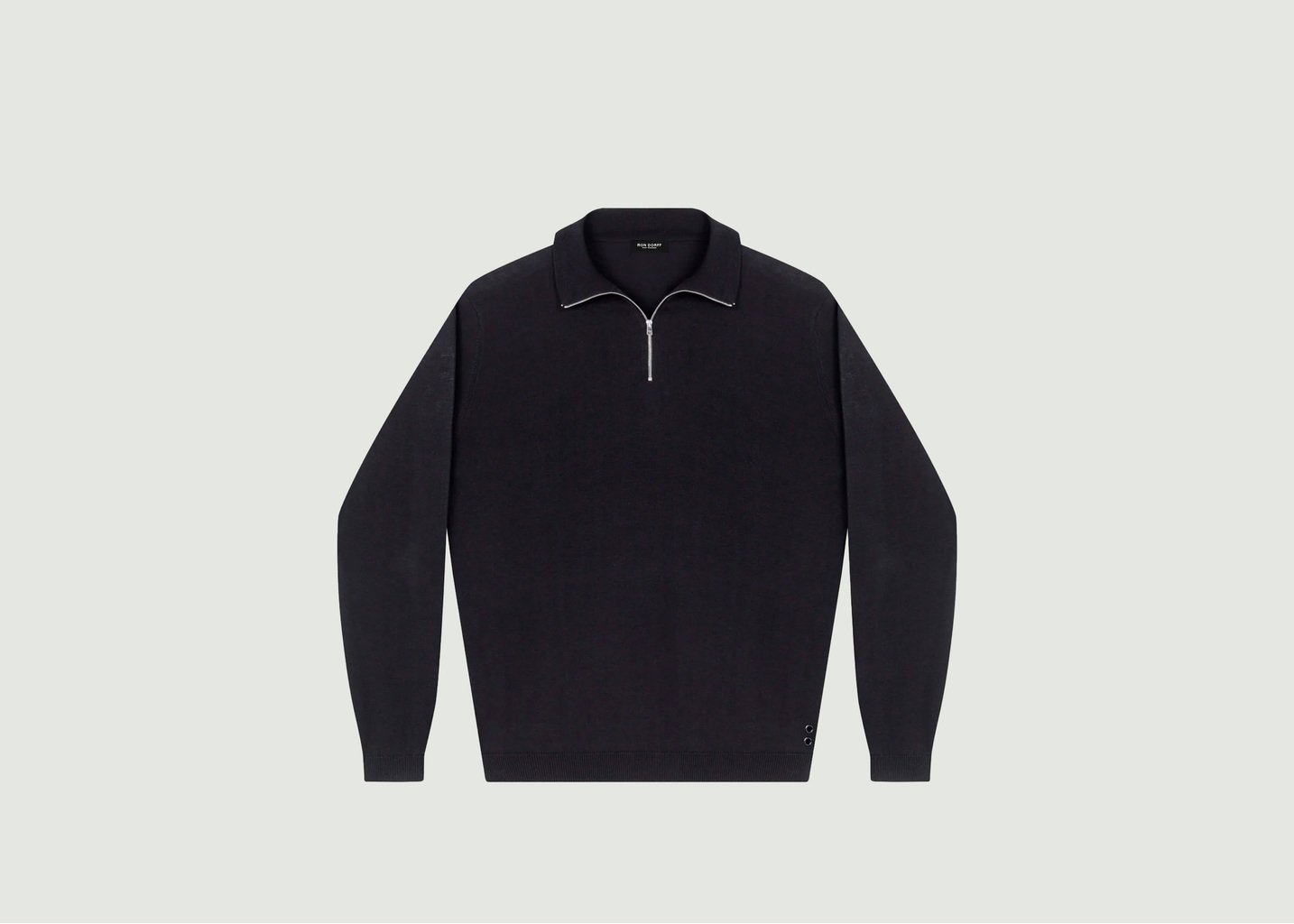 l'exception Polo en Coton et Soie Noir Ron Dorff