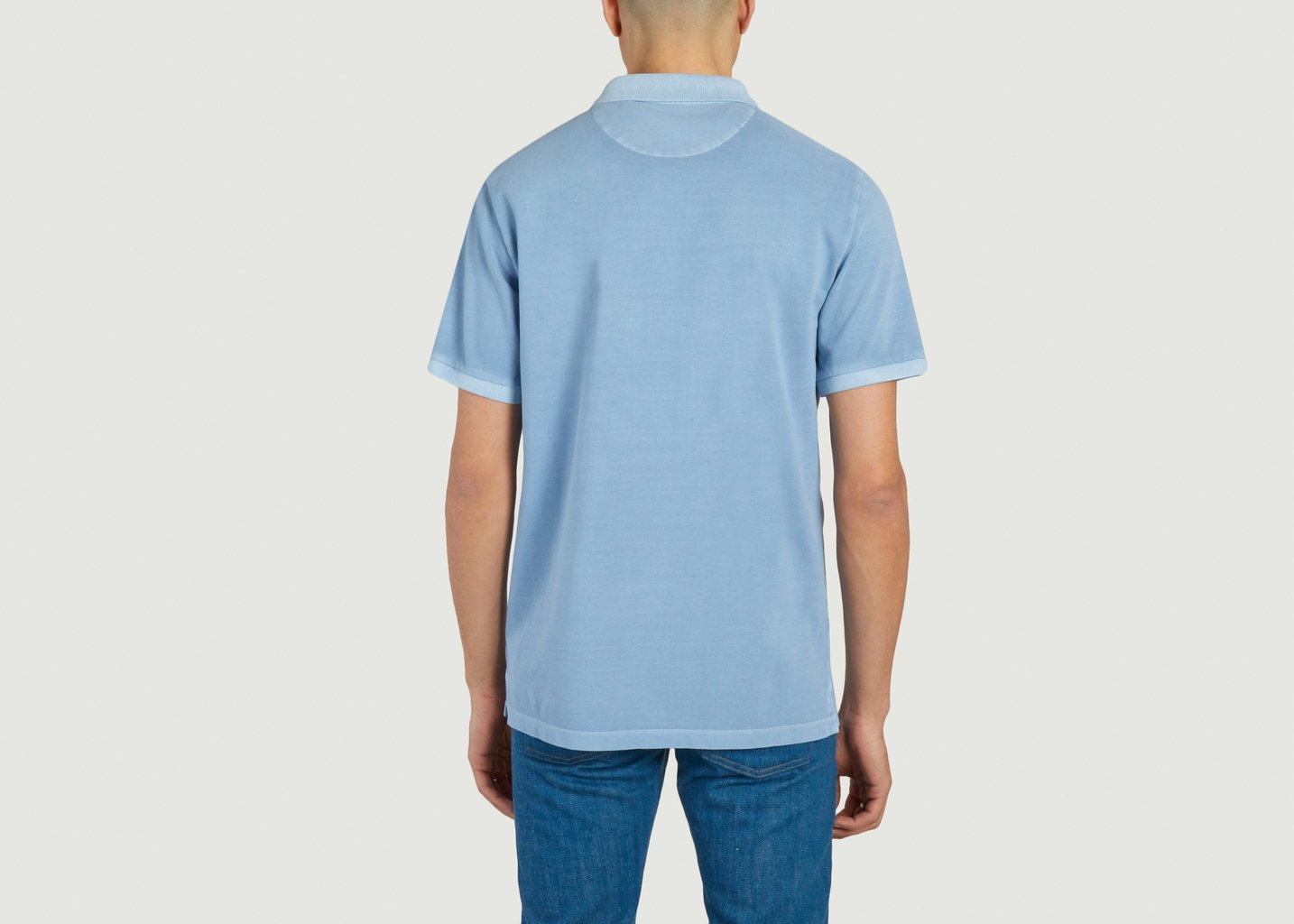 L'exception Polo En Coton Piqué Sunfaded Bleu Gant