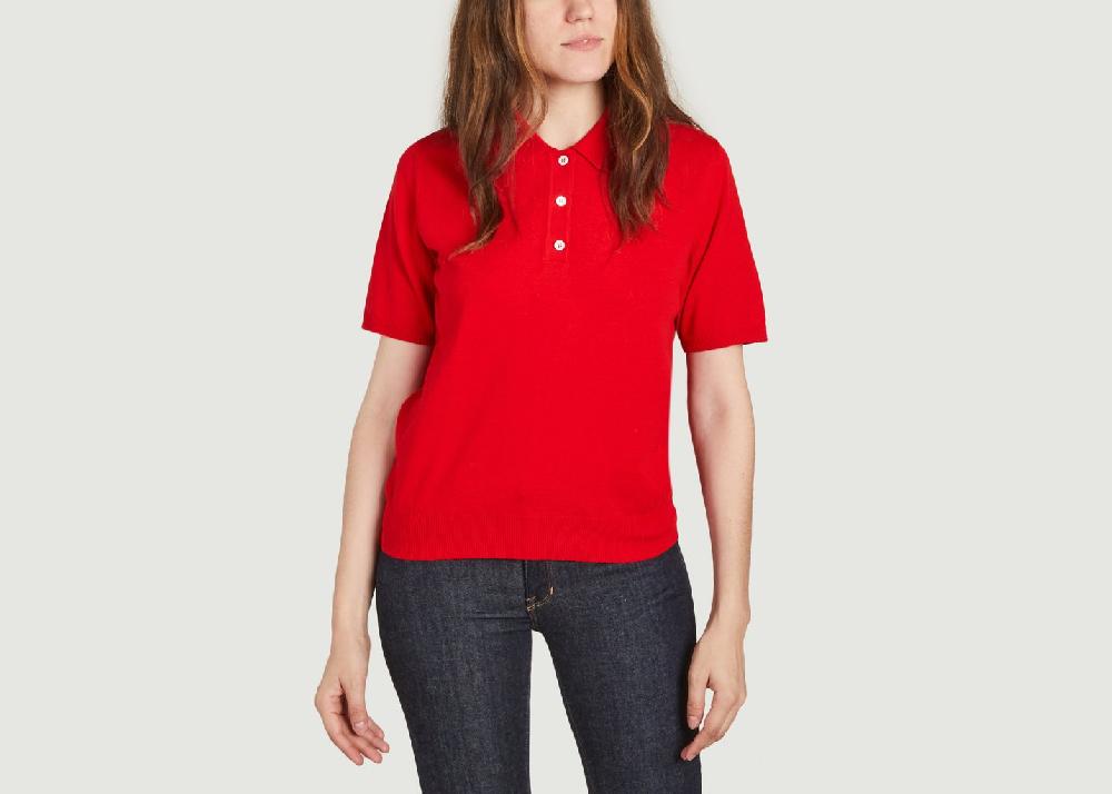 l'exception Polo Manel en coton Rouge APC Paris