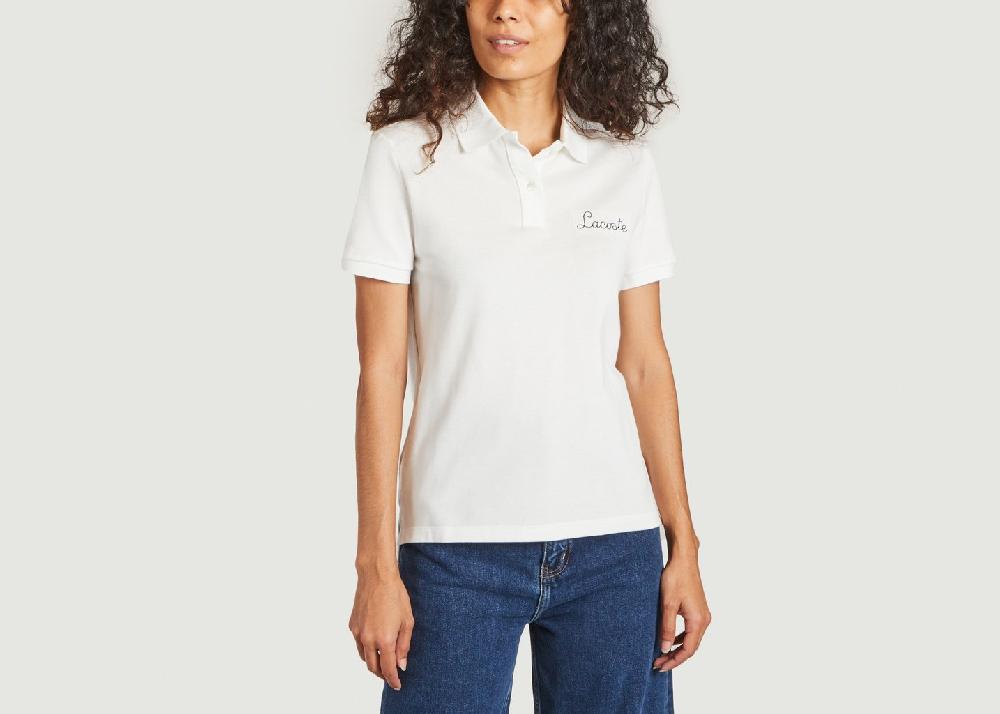 l'exception Polo siglé brodé Blanc Lacoste
