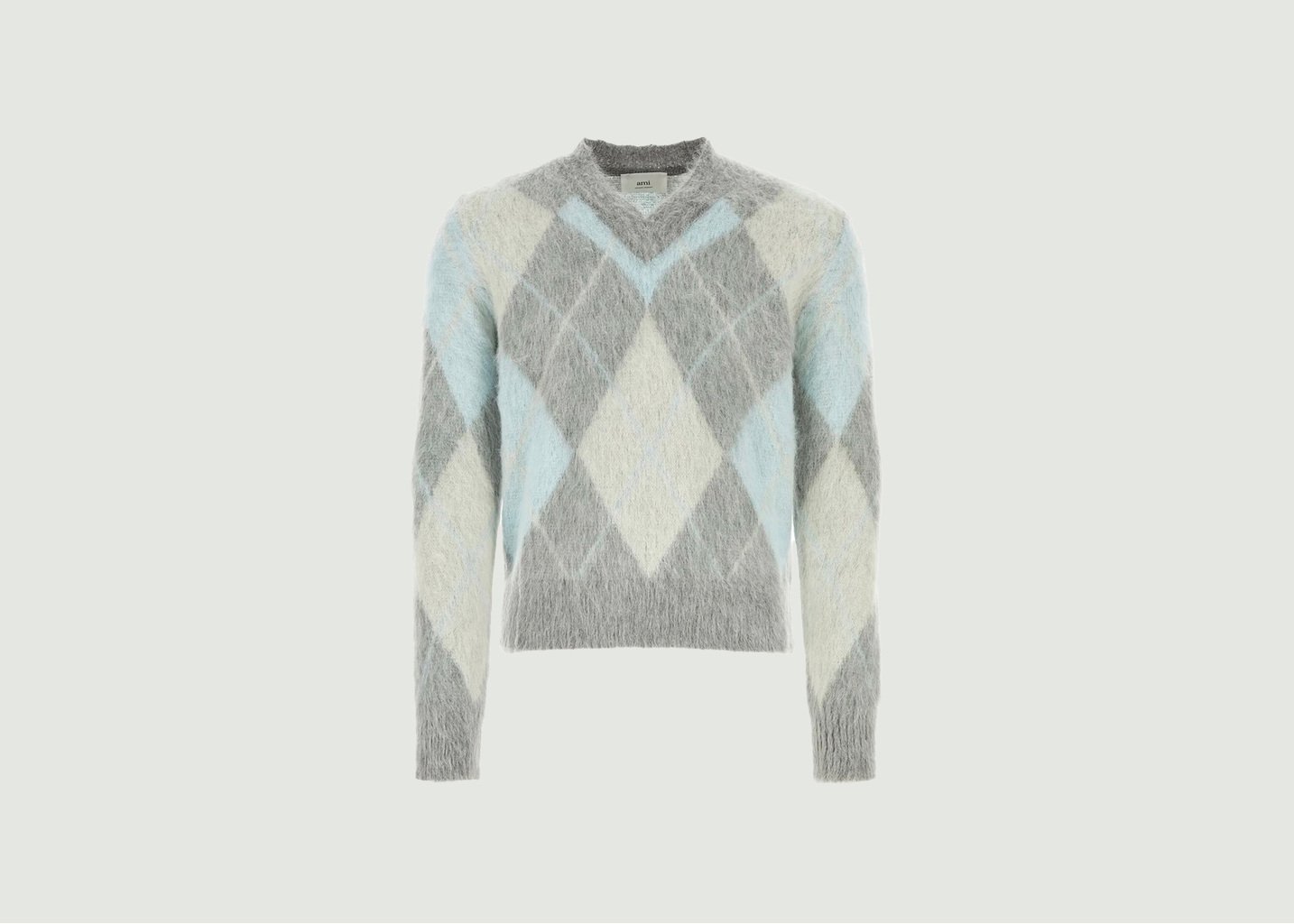 l'exception Pull Argyle Gris AMI Paris