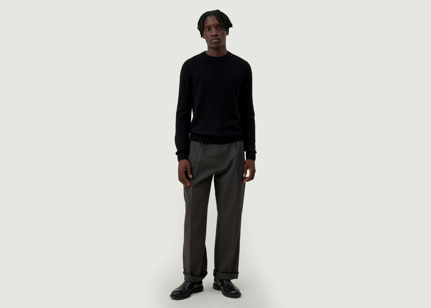 L'exception Pull Cachemire Dorvon Noir Hircus