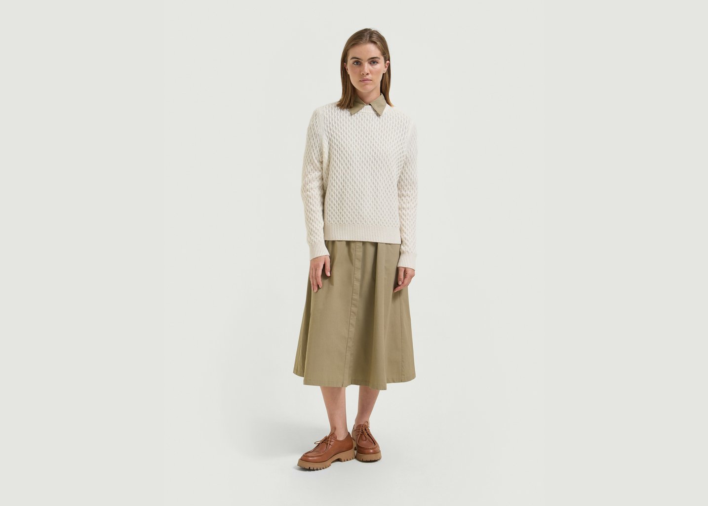 L'exception Pull Cachemire Galyna Blanc Hircus
