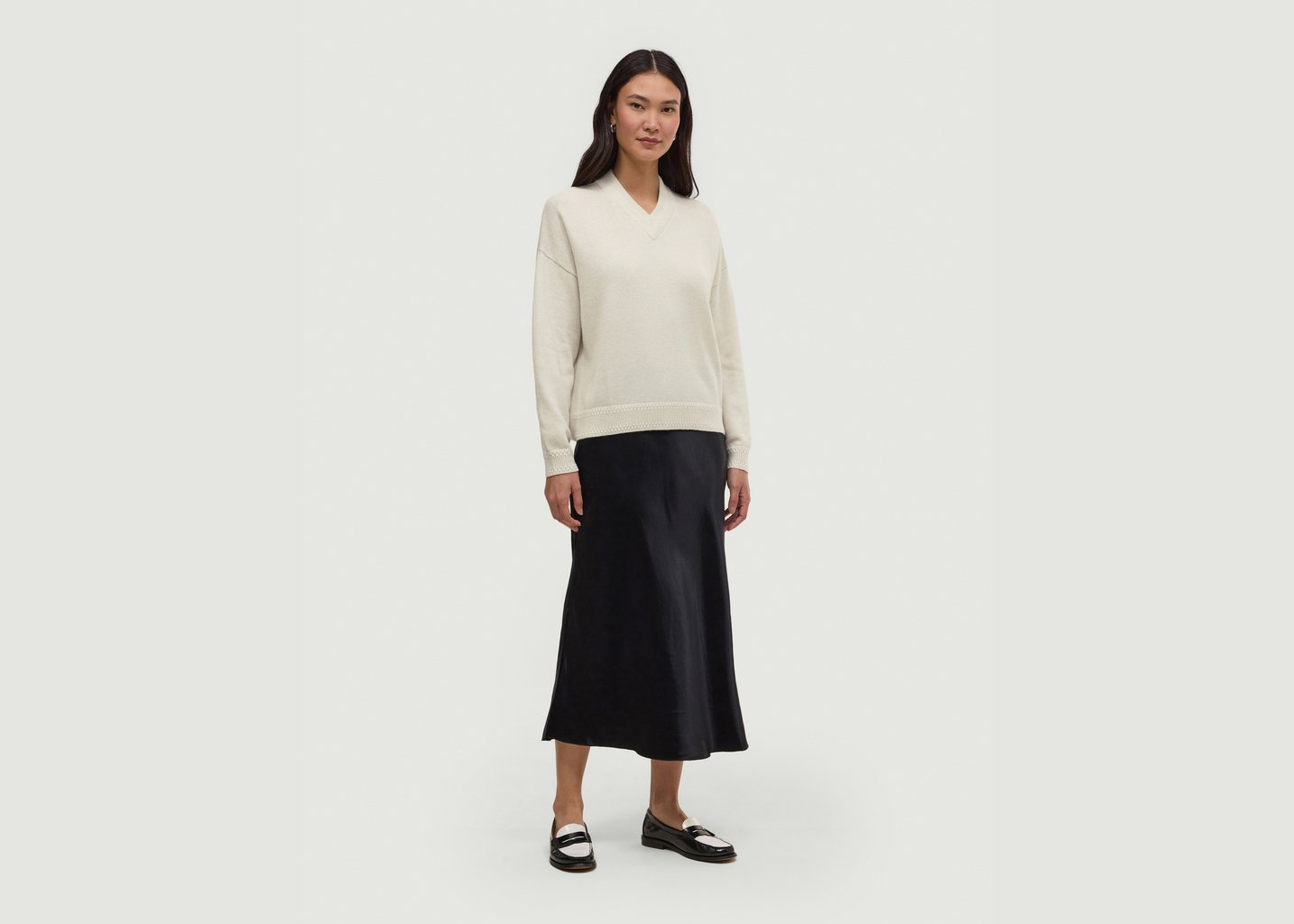 L'exception Pull Cachemire Noly Blanc Hircus