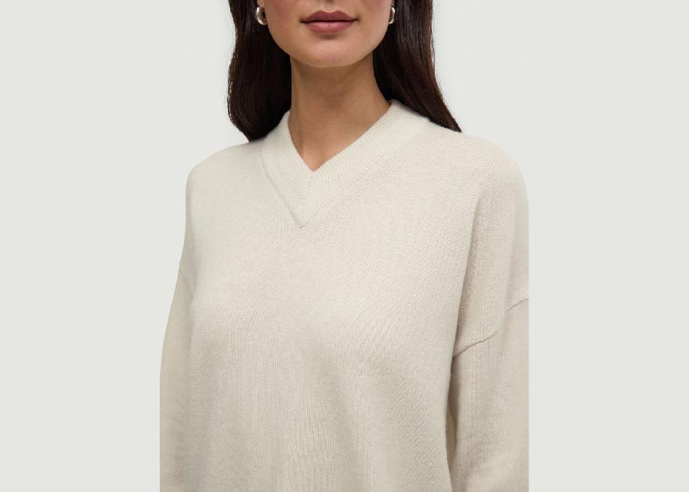 L'exception Pull Cachemire Noly Blanc Hircus