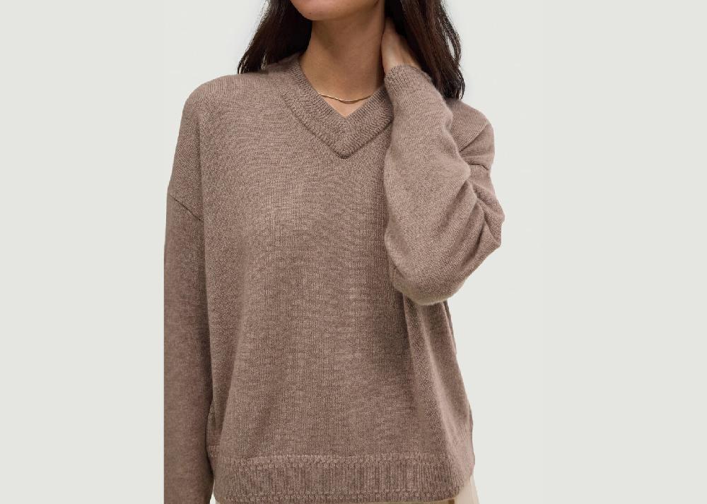 L'exception Pull Cachemire Noly Taupe Hircus