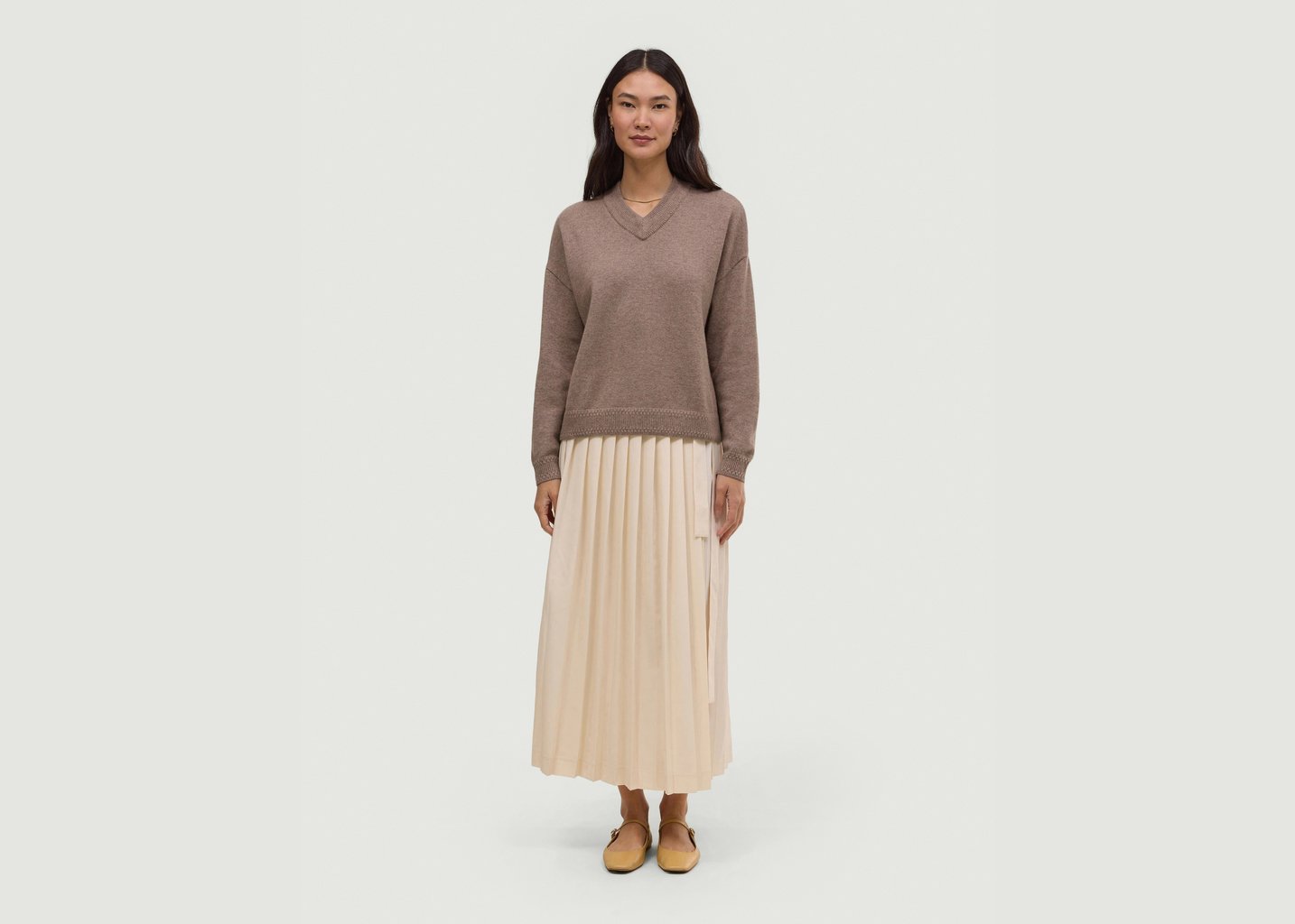 l'exception Pull cachemire Noly Taupe Hircus