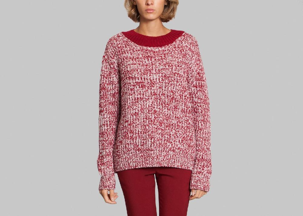L'exception Pull Chiné Rouge Foncé Monographie