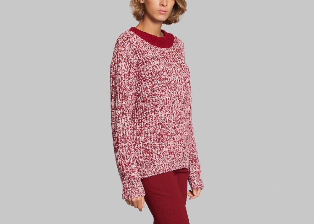l'exception Pull Chiné Rouge Foncé Monographie
