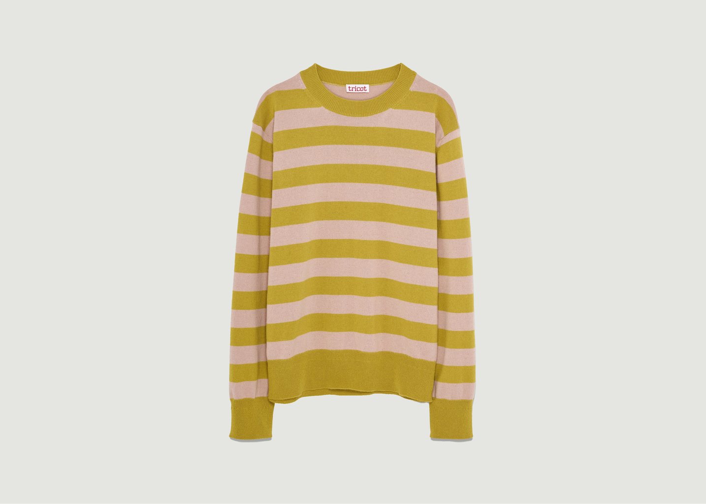 L'exception Pull Col Rond à Rayures Ocre Tricot
