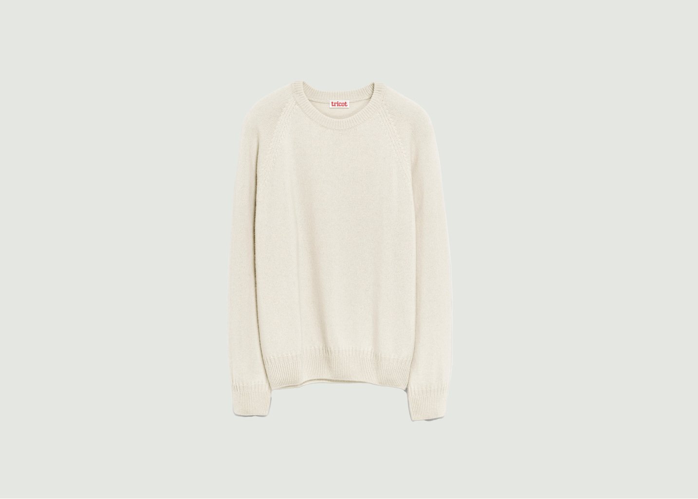 l'exception Pull Col Rond En Cachemire Ecru Tricot