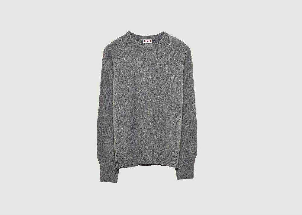 l'exception Pull Col Rond En Cachemire Gris Tricot