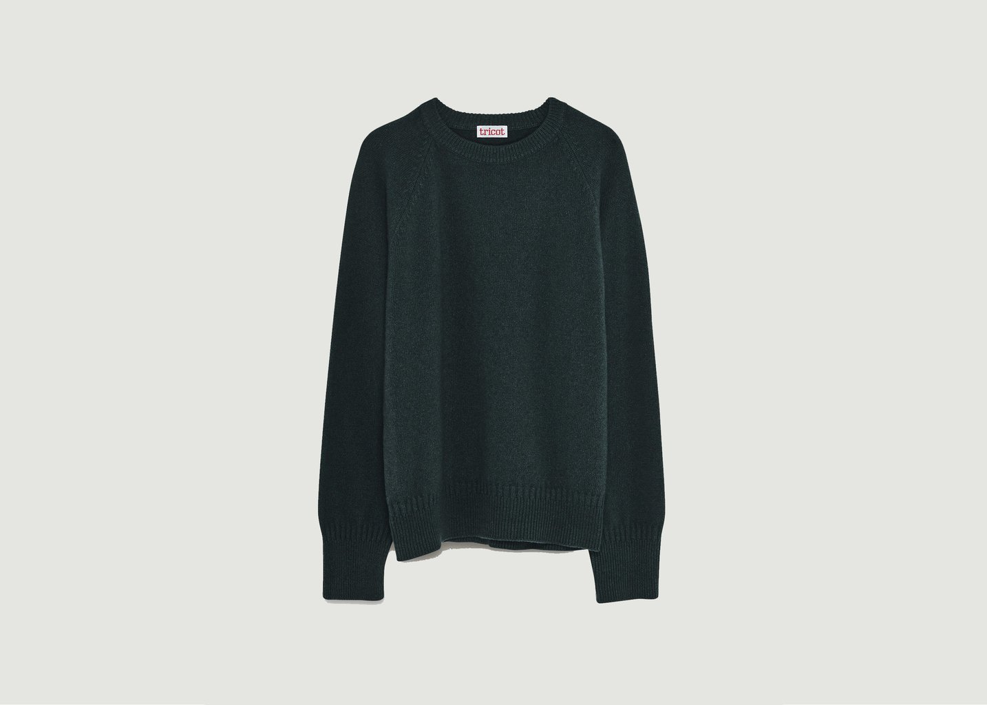 L'exception Pull Col Rond En Cachemire Vert Tricot