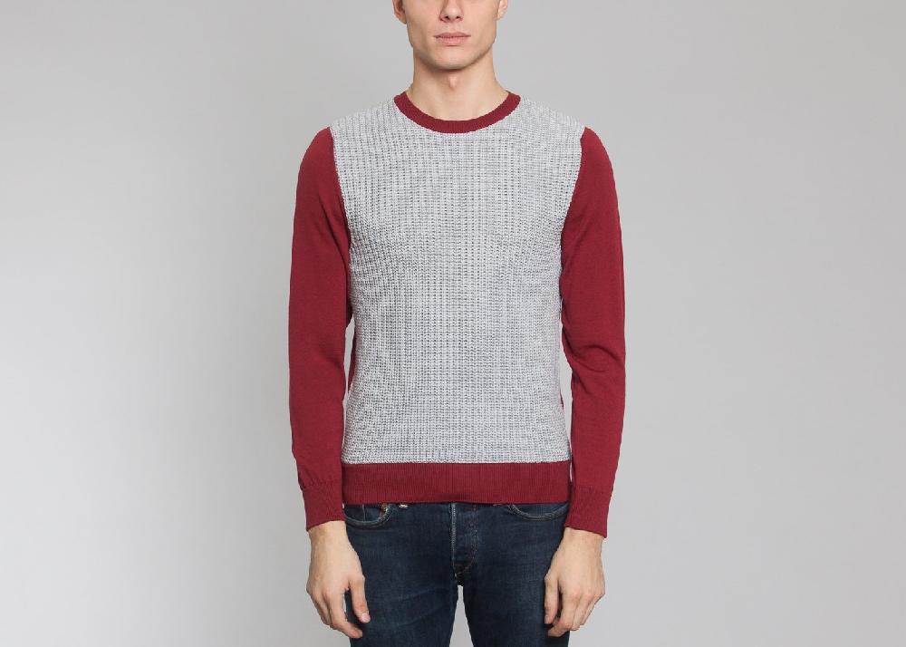 l'exception Pull Col Rond Rouge Foncé Ly Adams